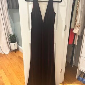 Anthropologie Jenny Yoo Logan Deep-V Velvet Column Gown